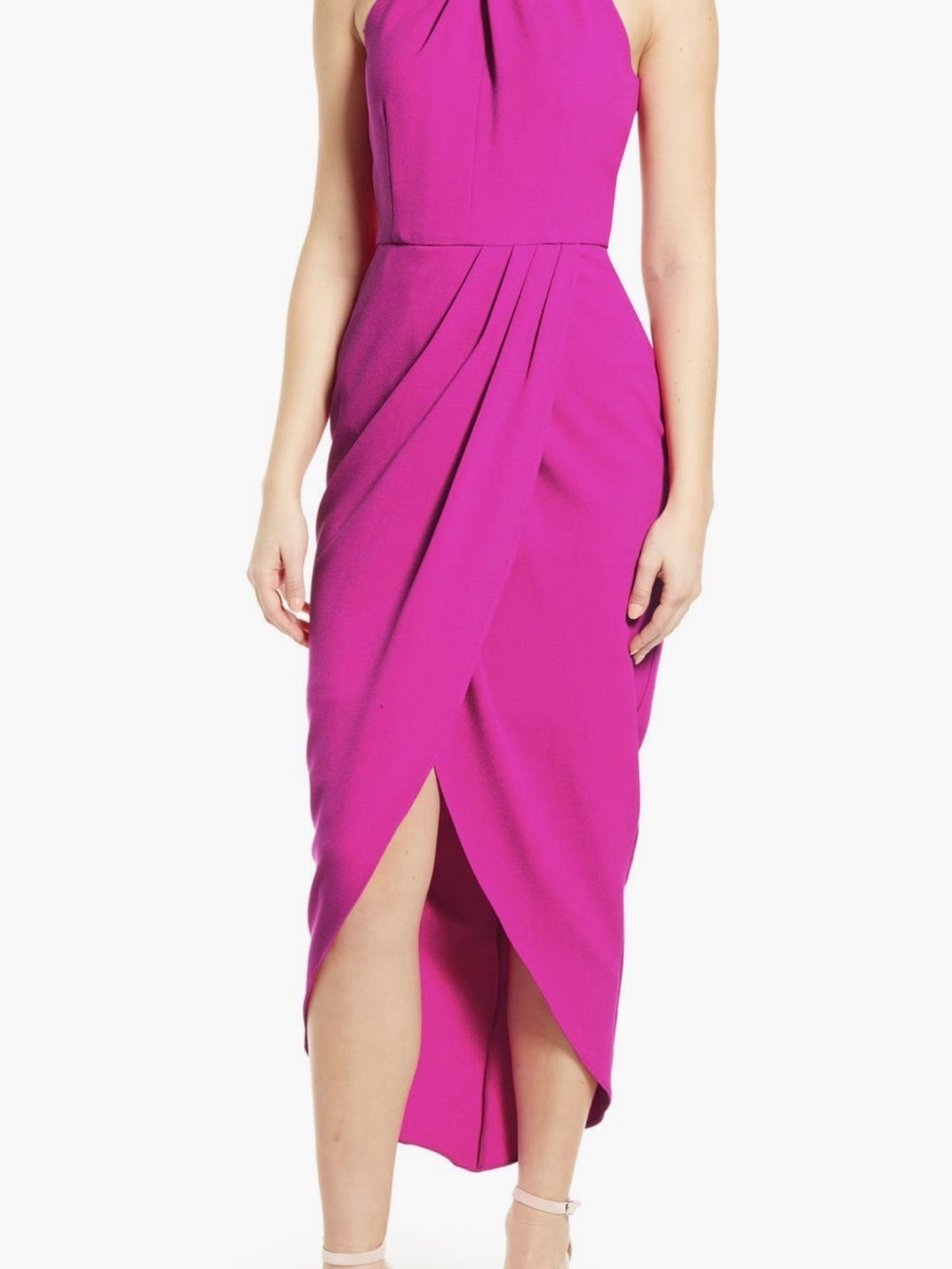 julia jordan Fuchsia High-Low Halter Dress
